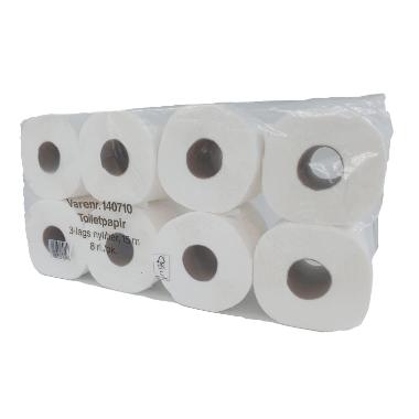 Toiletpapir 3-lags, 15m, 72 ruller (pallekøb)