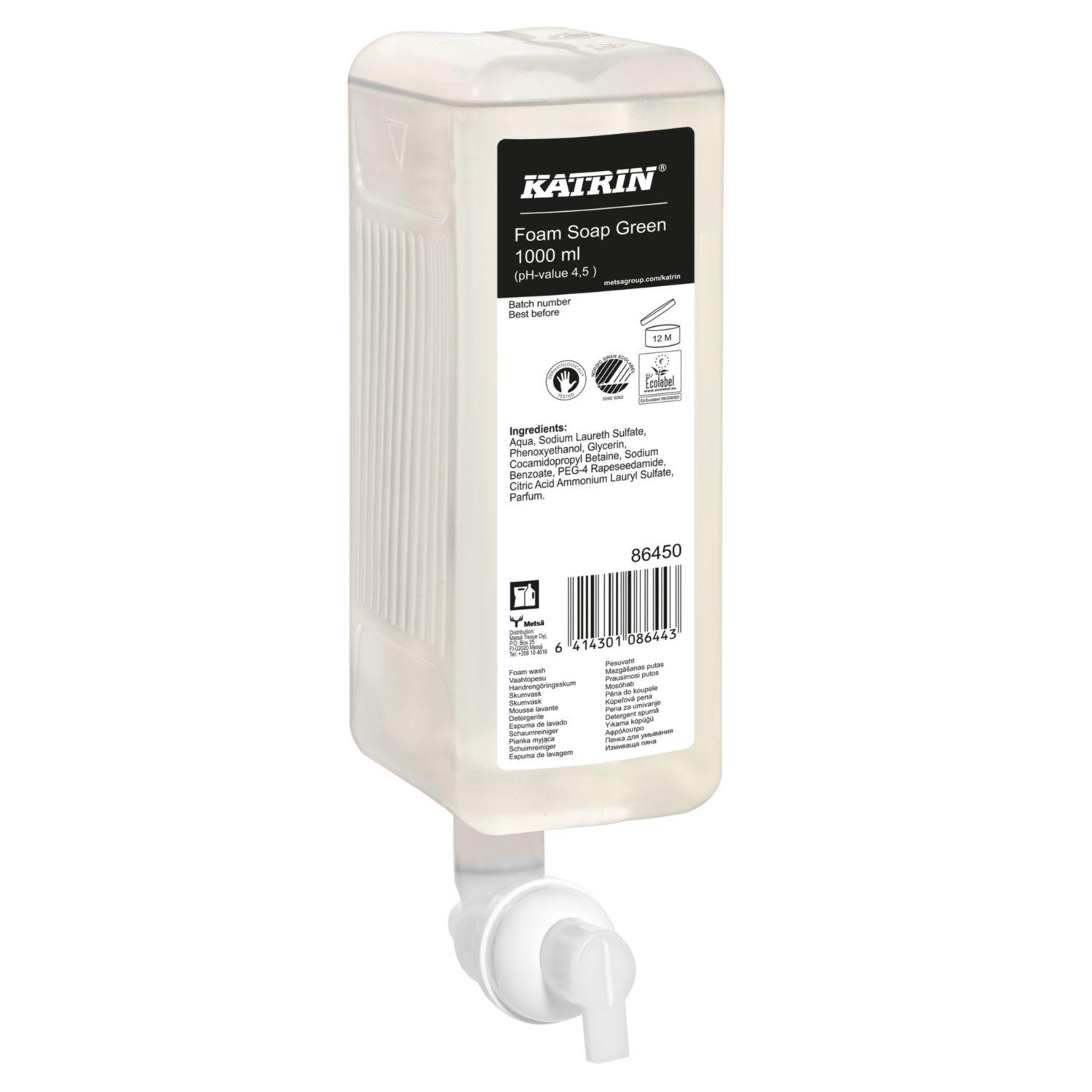 Sæbe Skum Katrin Fresh Refill til dispenser 1 ltr. med parfume.,6 fl x 1 ltr/krt