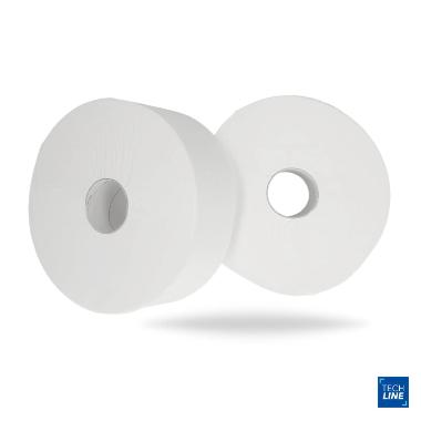 Toiletpapir Techline Jumbo Maxi 2-lag Ø24.5 x L320M x B9cm Nyfiber Hvid
