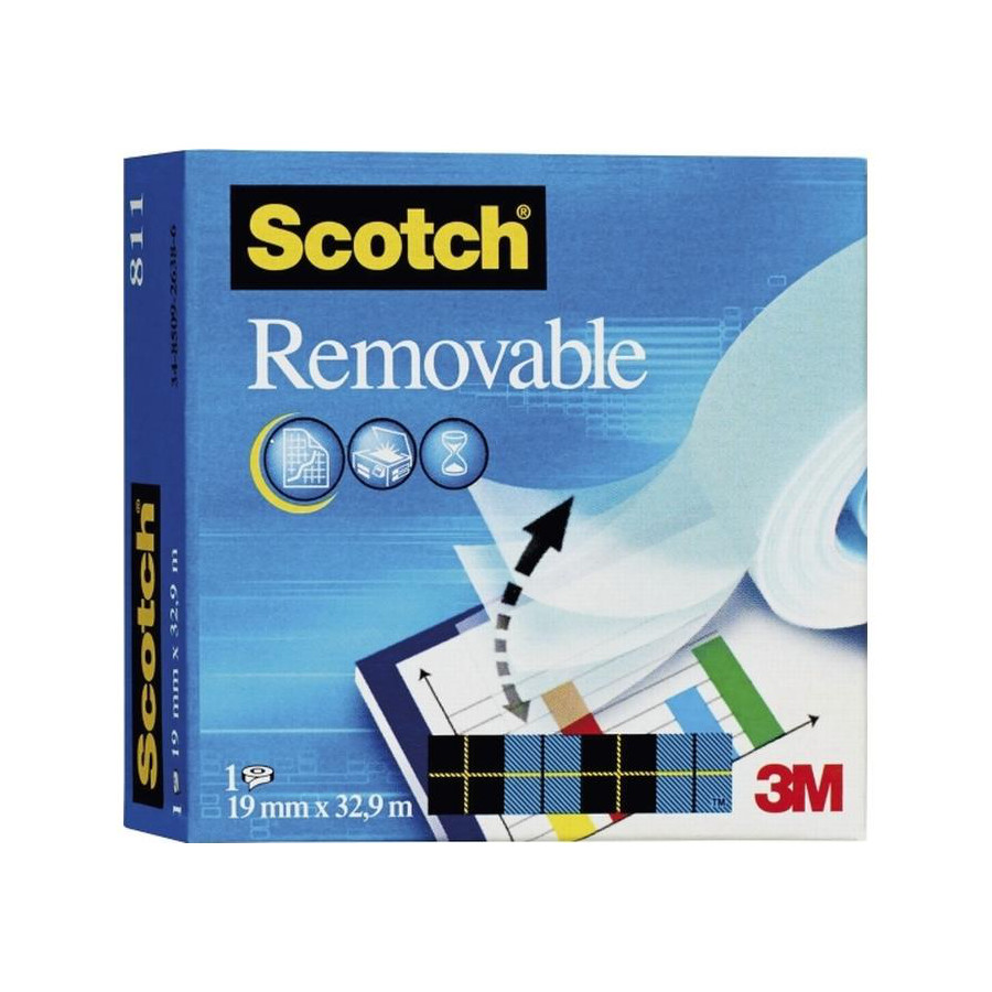 Tape Scotch Removable, flytbar tape, 19 mm x 66 m