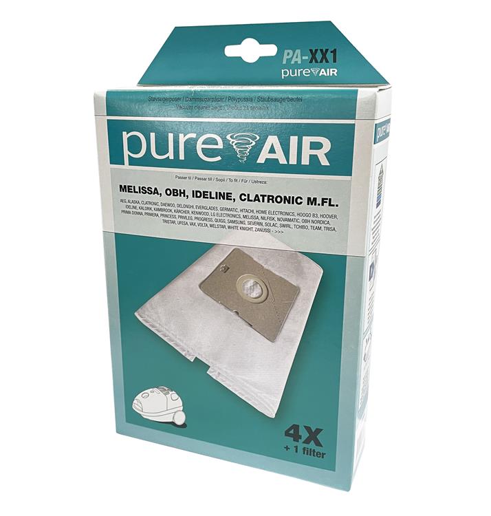PUREAIR XX1 universal støvsugerpose, 4 stk. + 1 filter