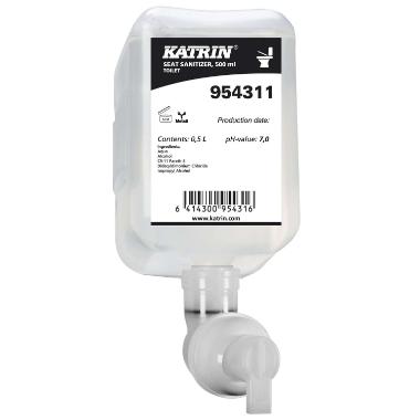 Katrin Toilet Seat Sanitizer, desinfektion til toiletbræt, 500 ml. refill, 12 stk.
