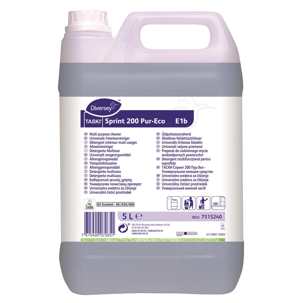 TASKI Sprint 200 Pur-Eco, universalrengøring, 5 L - Diversey - 7515240 - Koncentrerede produkter