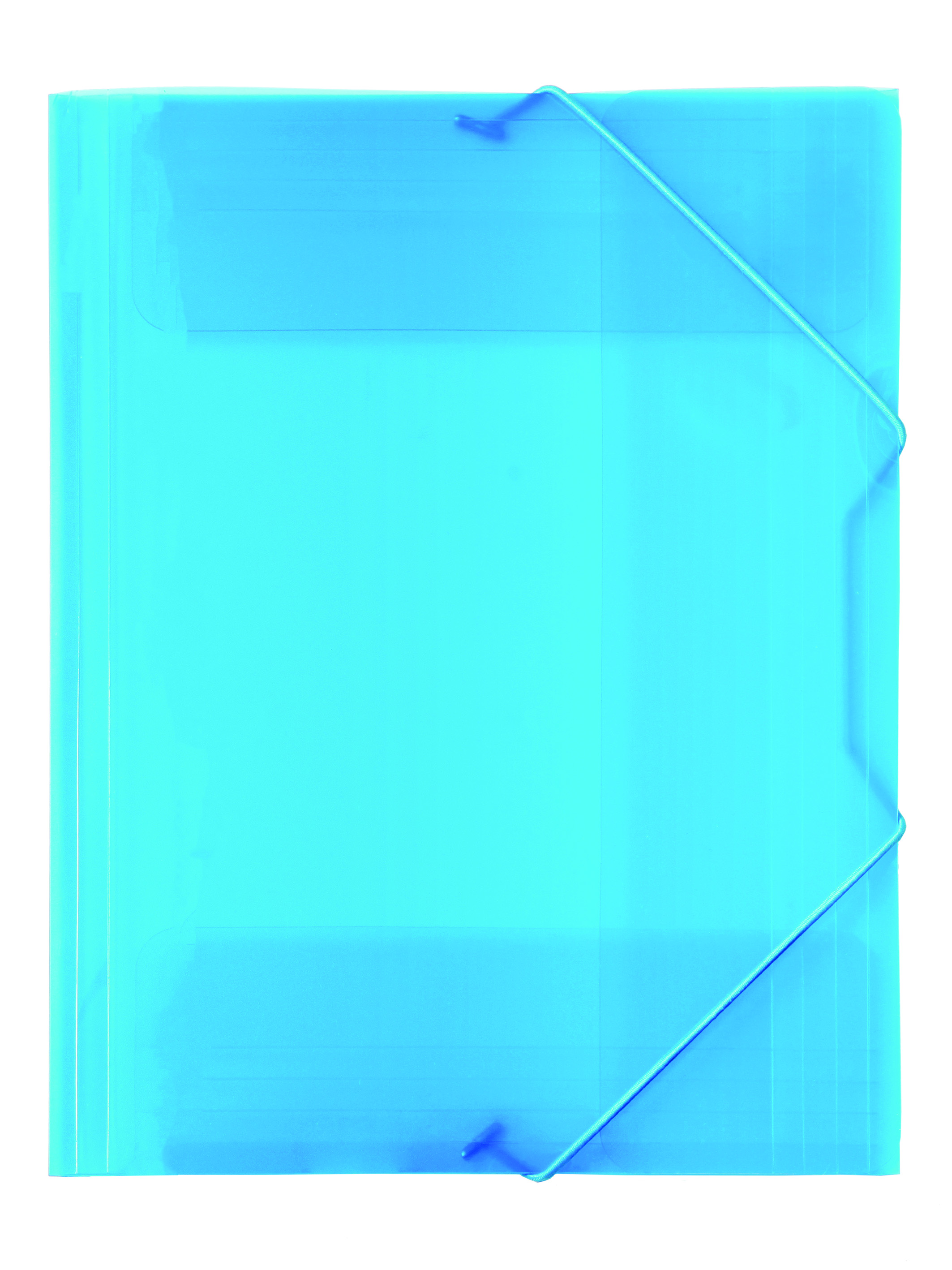 Billede af Elastikmappe A4 PP 3-klap transp. blå