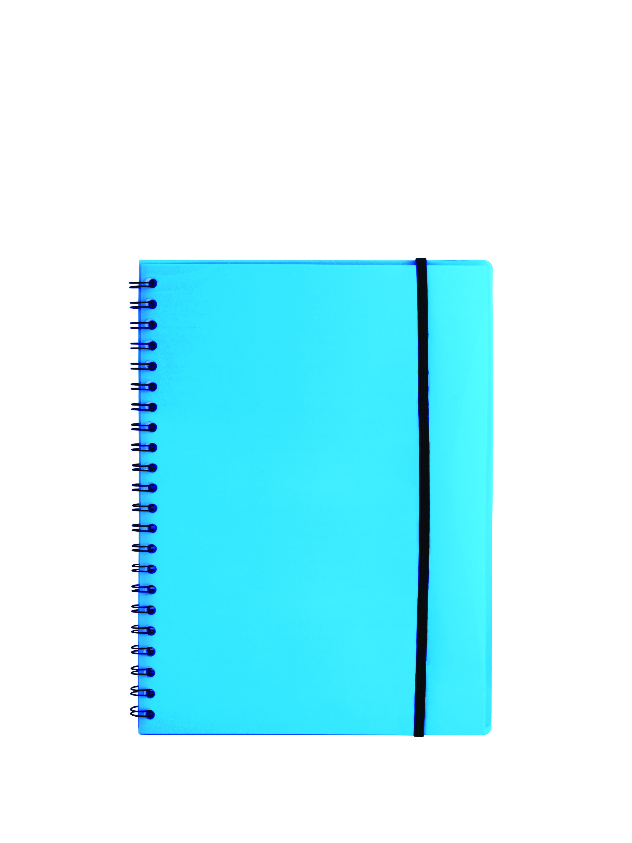 Notesbog A5 plast med spiralryg blå