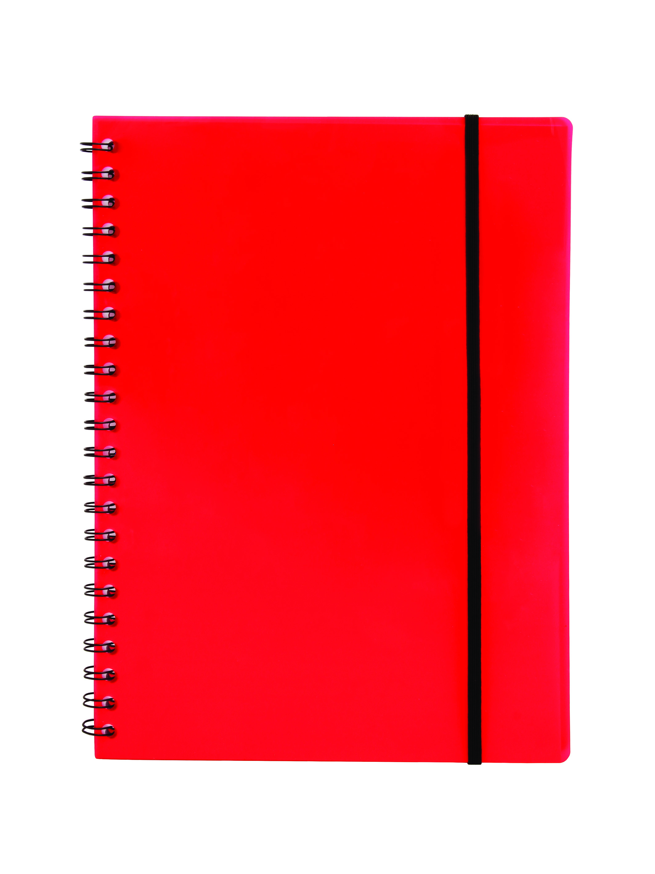 10: Notesbog A4 plast med spiralryg rød