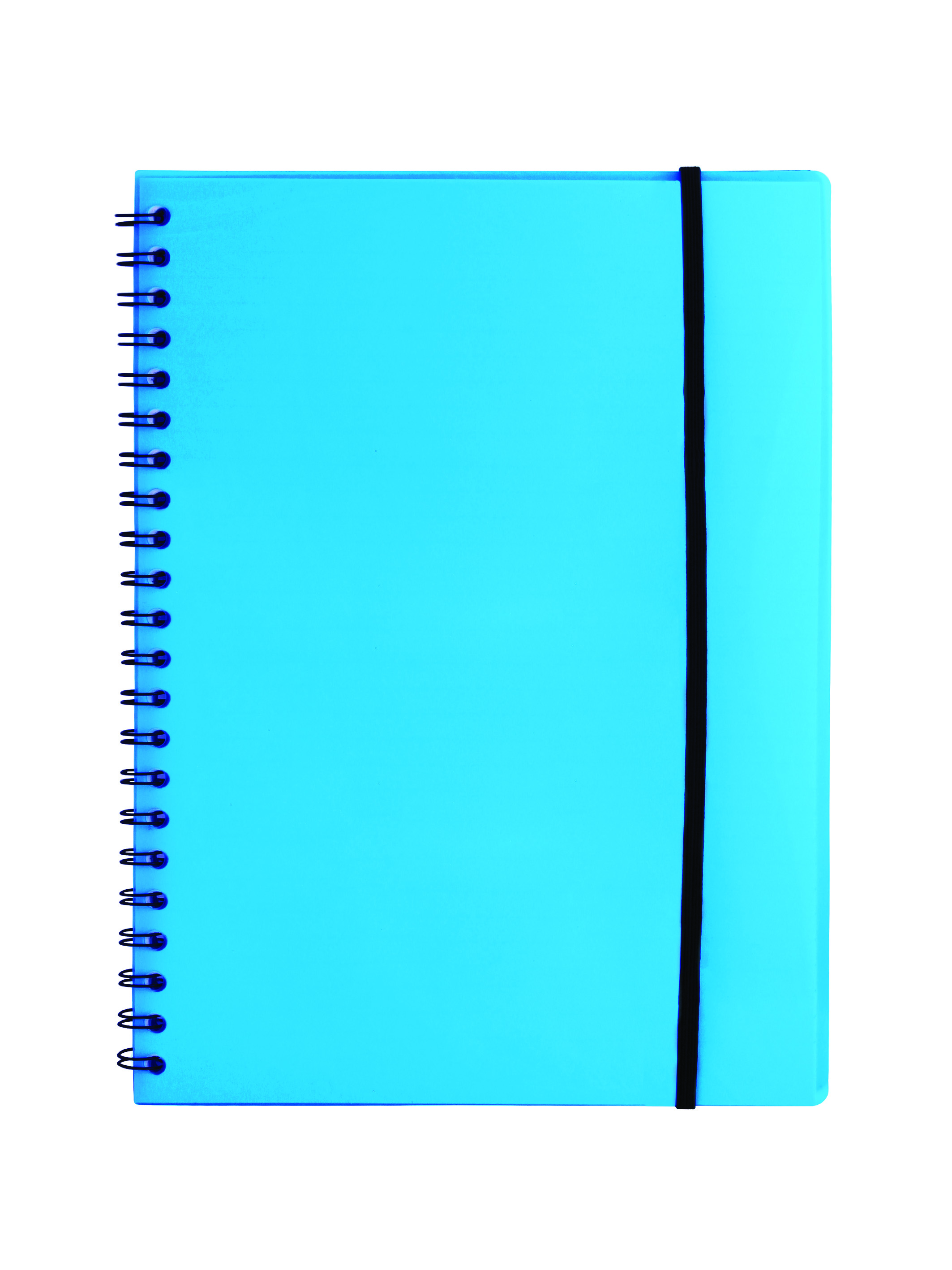 Notesbog A4 plast med spiralryg blå