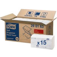 Tork advanced 2-lag håndklædeark H3, v-fold, hvid, 3750 ark
