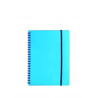 Udgår: Notesbog A5 plast med spiralryg blå