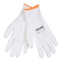 Abena Clean Flex, fingerdyppet PU handske, polyester/PA, hvid, 12 par
