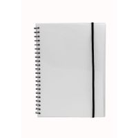 Notesbog A4 plast med spiralryg, transparent