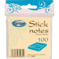 Centrum Stick Notes, 76x76 mm, gul, 100 ark