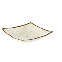 Skål, melamin, hvid-brunt stenlook, 24x24xH6,5 cm, 1,1 L