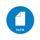 Klistermærke fra Nordic Microfiber til kildesortering af papir