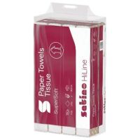Håndklædeark Satino HiLine Z-Fold 2-lag L24xB20.6xD8cm Nyfiber Hvid