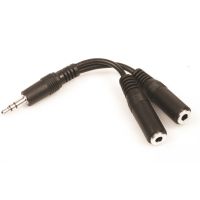MiniJack Splitter 1-2, Black