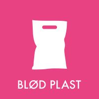 Piktogram til affaldssortering 12x12 cm , blød plast, kvadratisk