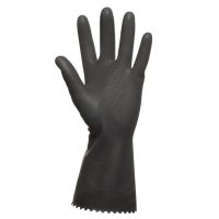 DPL Nova 65, latexhandske m. indvendig velourisering, sort, 12 par