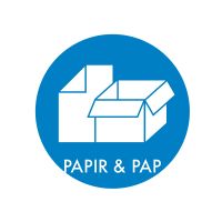 Klistermærke til sortering af pap og papir