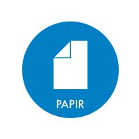 Klistermærke fra Nordic Microfiber til kildesortering af papir