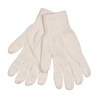 Polyesterhandske, hvid uden plastdotter, str. XL, 12 par