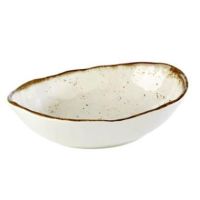 Skål, melamin, hvid-brunt stenlook, 28,5x21xH7,5 cm, 1,2 L