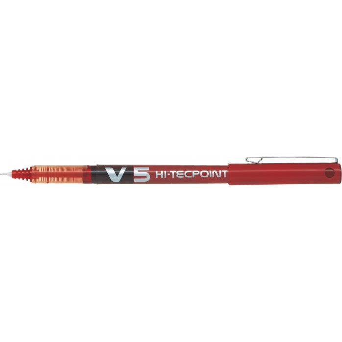 Pilot V5 Hi-Tecpoint, rollerpen, rød