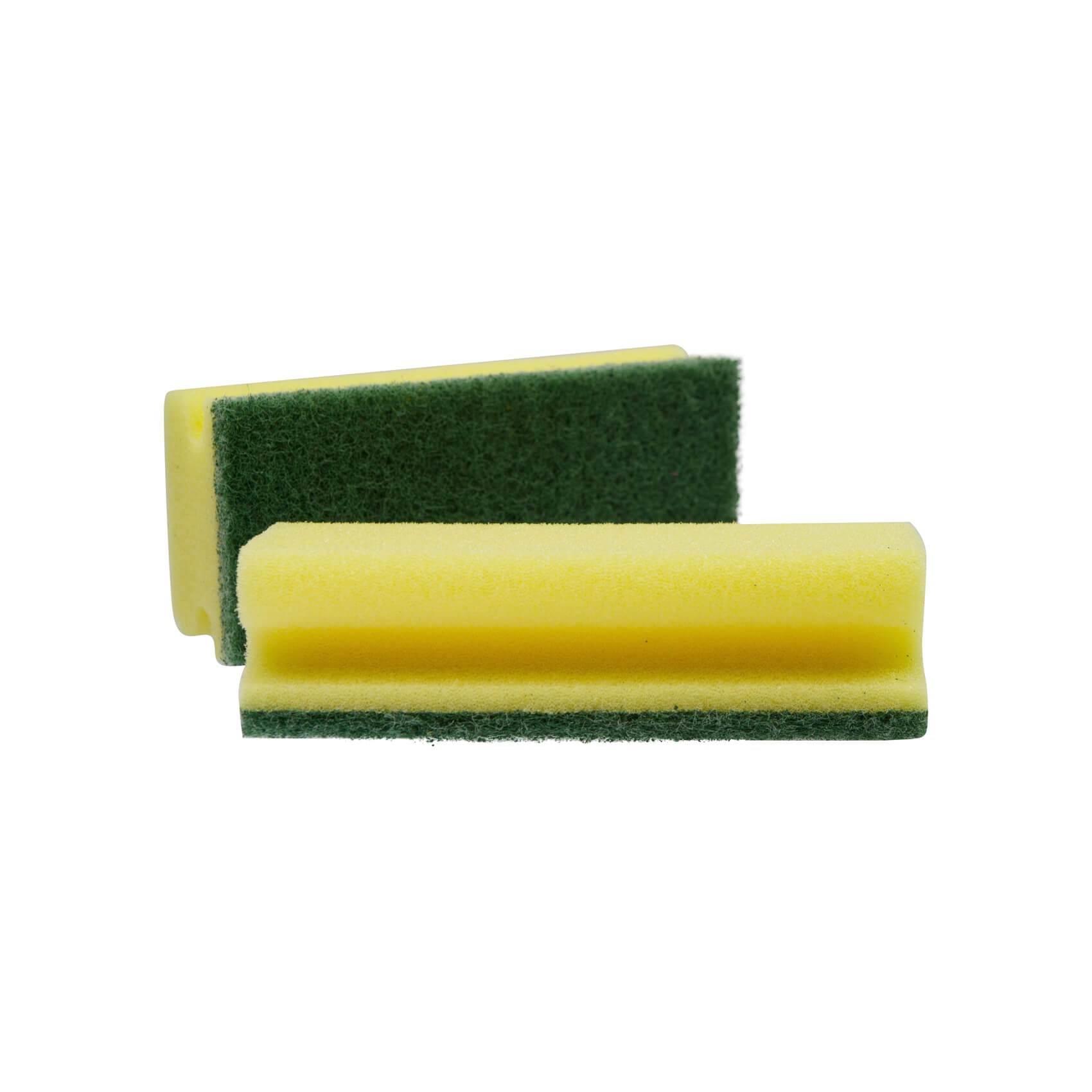 Rengøringssvamp/skuresvamp, gul m. grøn skureflade, 10 stk.