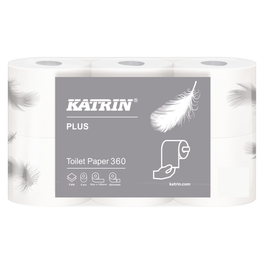 Katrin Plus Toilet 360, toiletpapir 2-lag, 50 m, 42 ruller