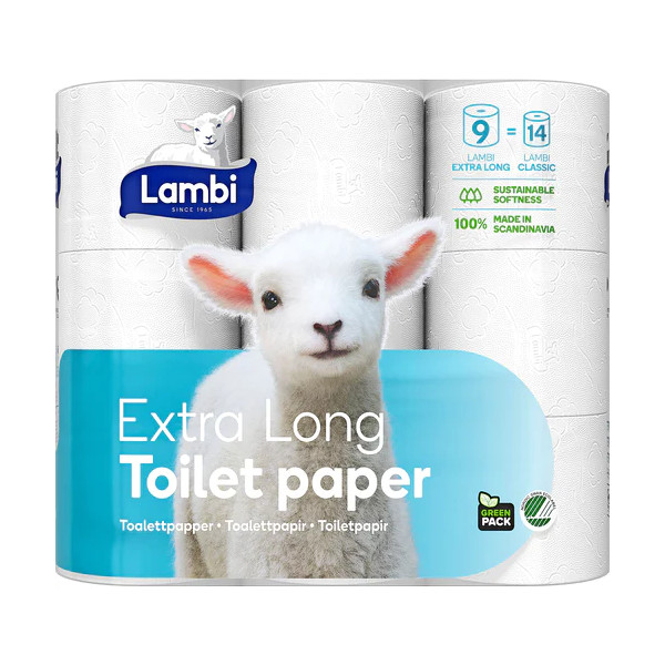 Lambi Extra Long, toiletpapir 3-lags, 24 ruller