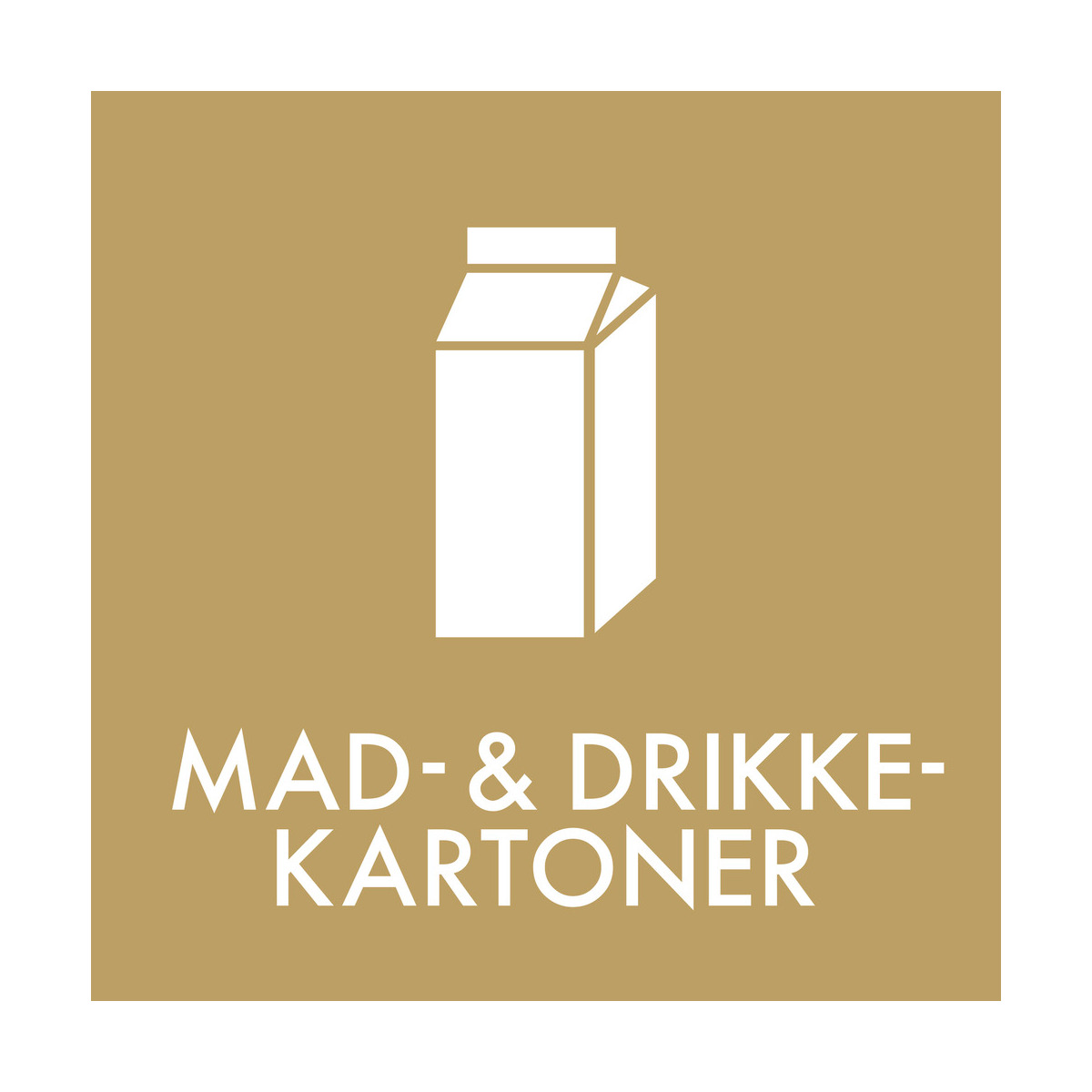 Piktogram til affaldssortering, mad- og drikkekartoner 6x6 cm , kvadratisk