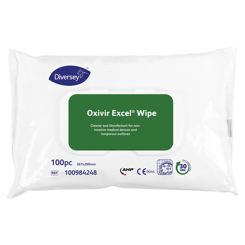 Oxivir Excel Wipe, rengørings- og desinfektionsserviet, 100 stk.