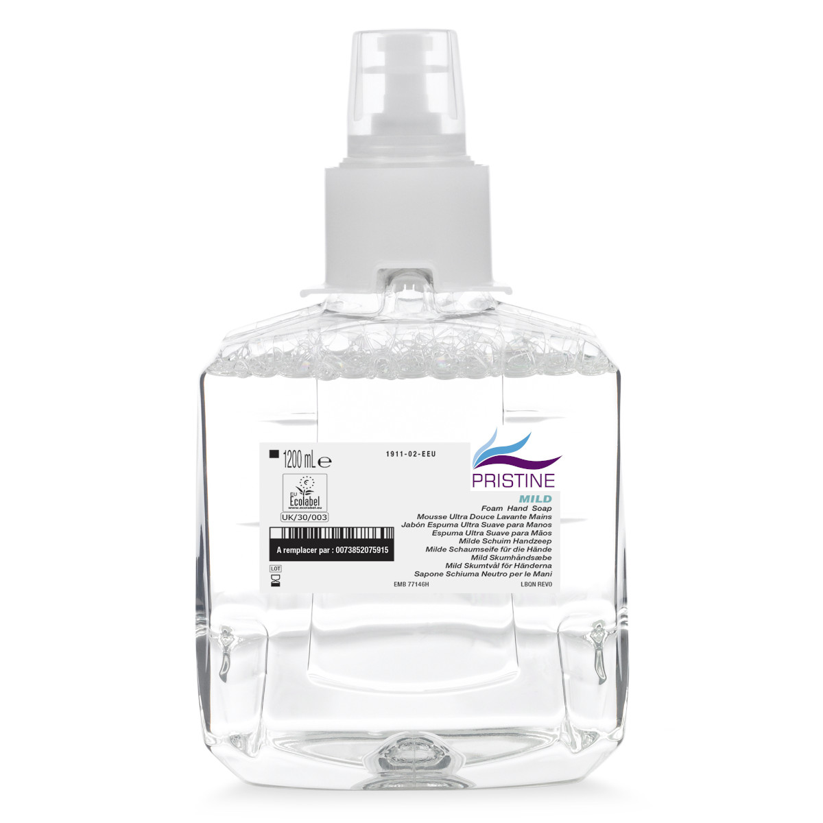16: Pristine Mild 1200 ml., parfumefri skumsæbe til LTX-dispenser