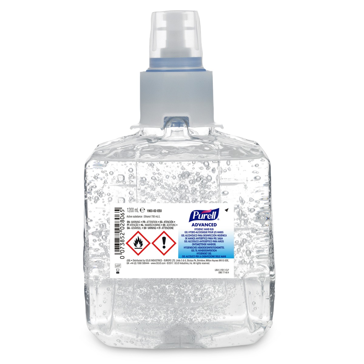 Purell Advanced Hygienic Hand Rub, hånddesinfektion i gelform, 1200 ml.